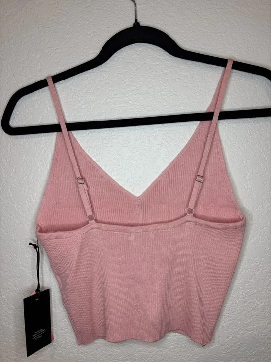 iris Pink Ribbed Button-Front Cami - Picture 3 of 3